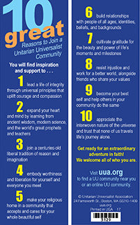 image of Ten Great Reasons to Join a UU Community bookmark