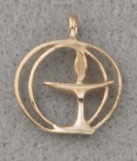 image of Double Circle Gold-Plated Chalice Pendant, 1