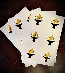 image of round Love Chalice stickers