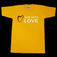 image of yellow Side with Love Adult T Shirt Small