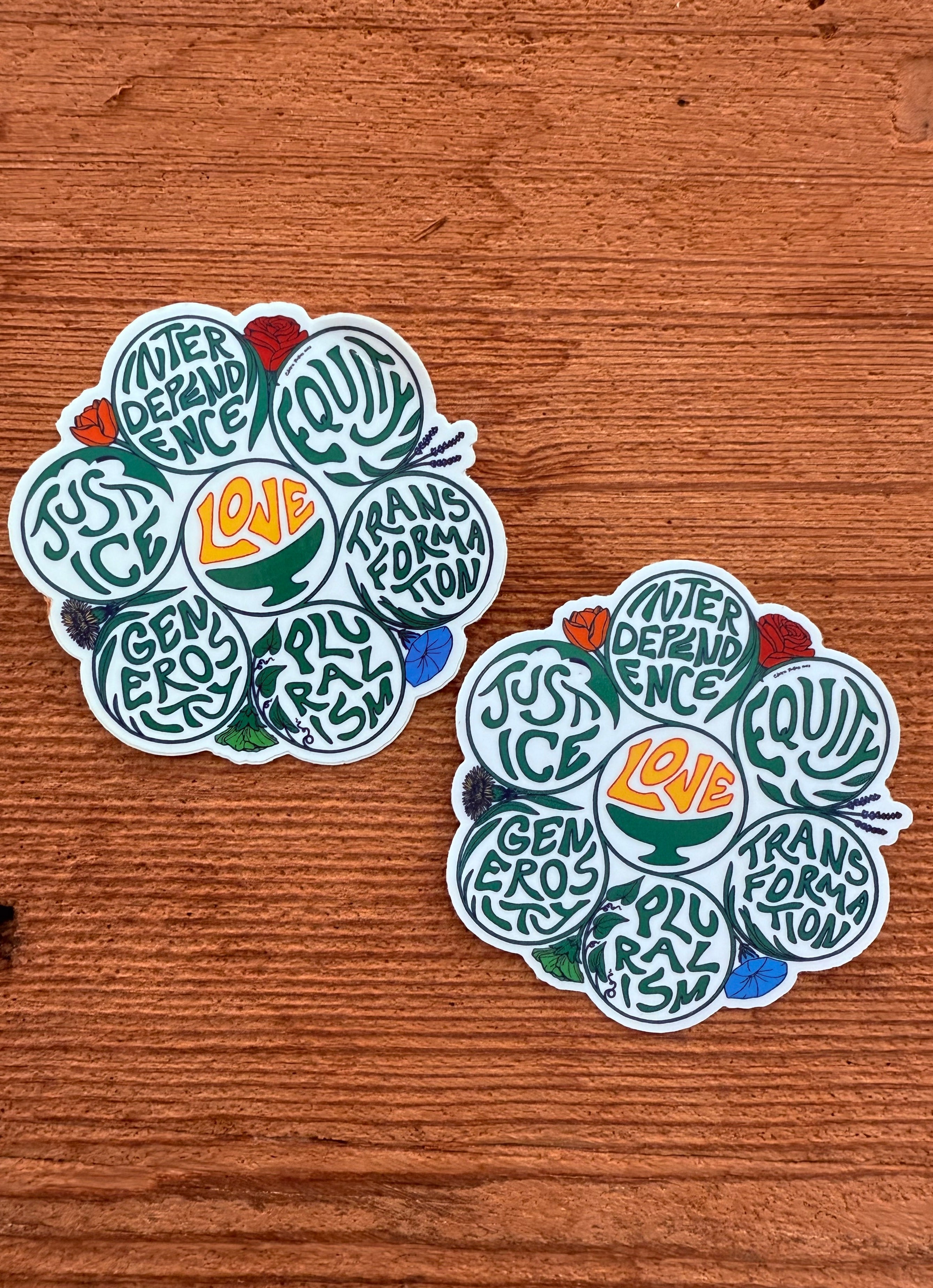 image of love at the center sticker