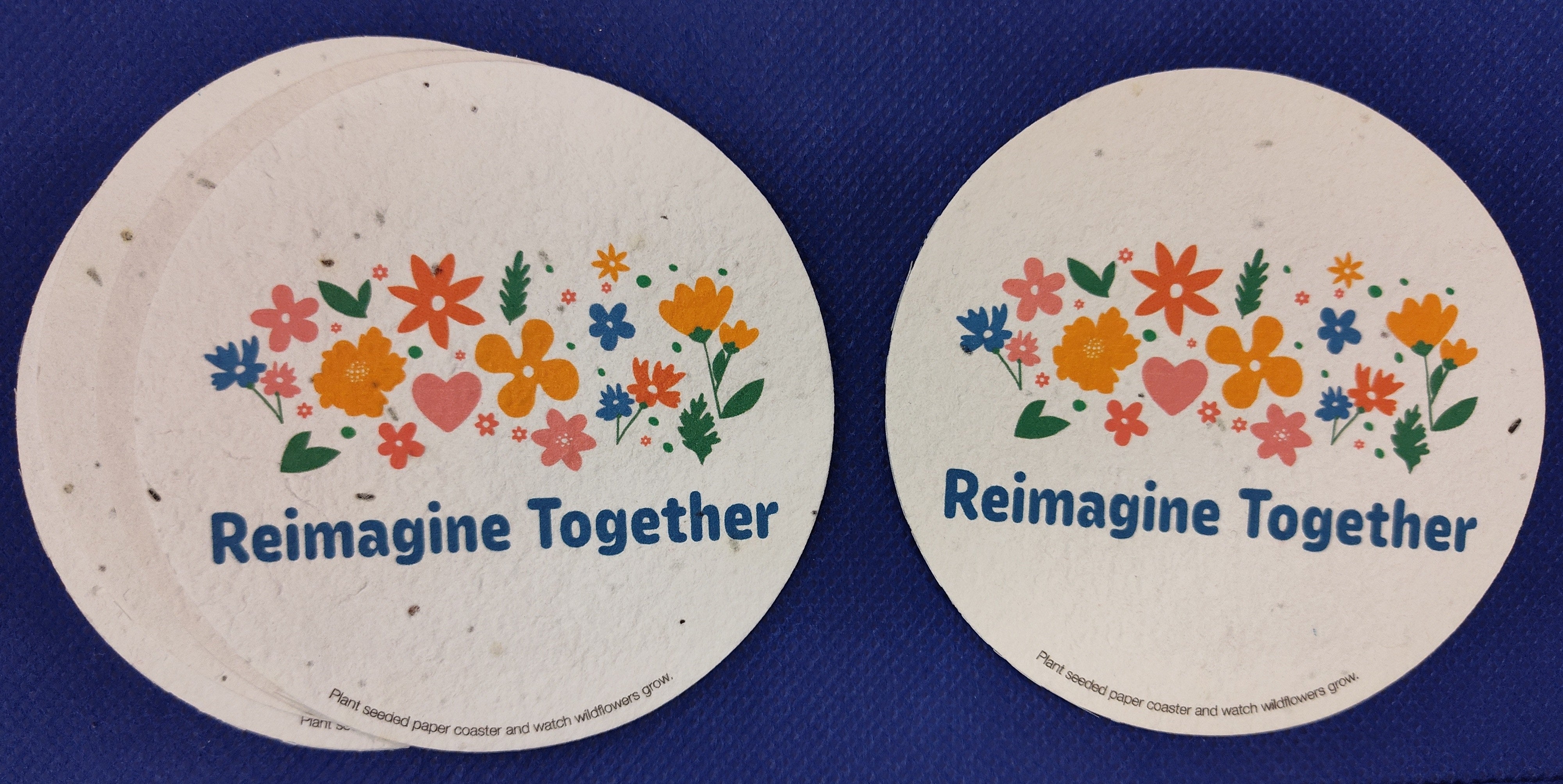 image of Reimage Together Seed Paper Coasters with colorful flowers