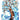 wintry tree with abstract snowflakes