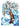 wintry tree with abstract snowflakes