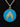 image of Teal Flame Necklace with Silver Chain 