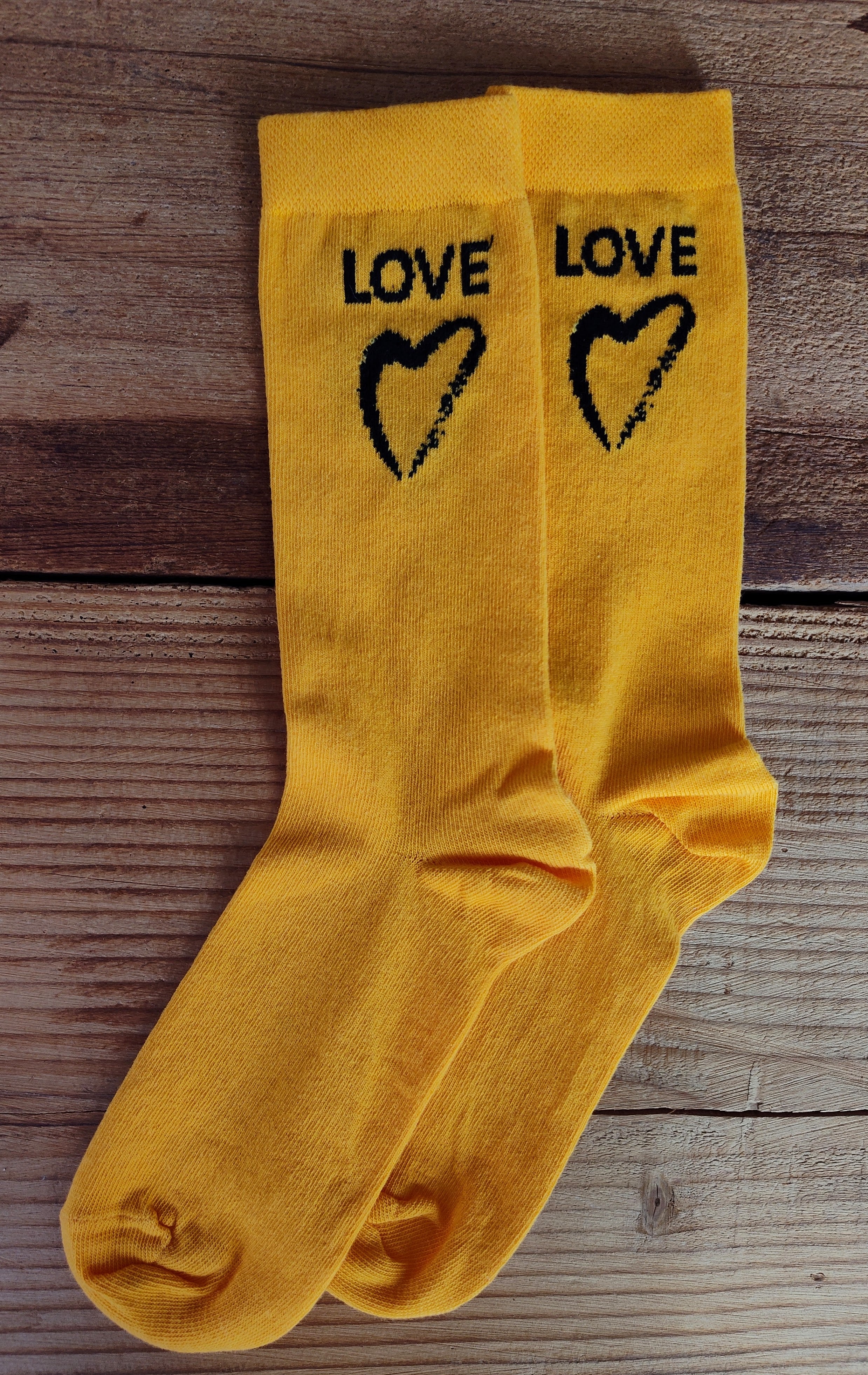 image of Side with Love Yellow Socks