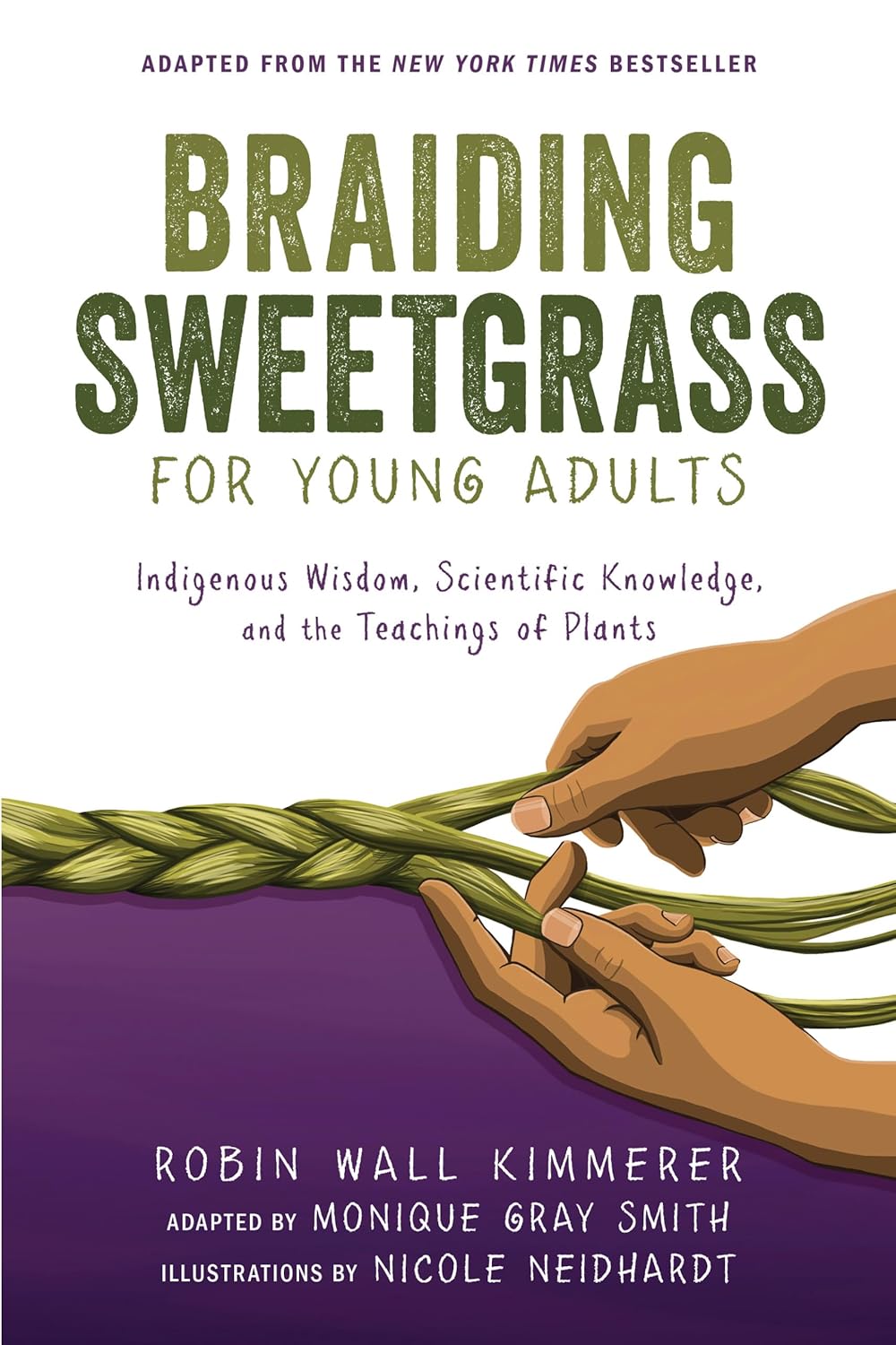 book cover for Braiding Sweetgrass for Young Adults