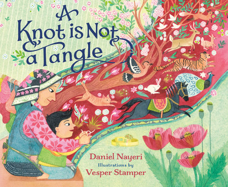 Book cover of 'A Knot is Not a Tangle' with colorful illustrations and text.